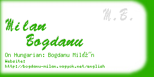 milan bogdanu business card